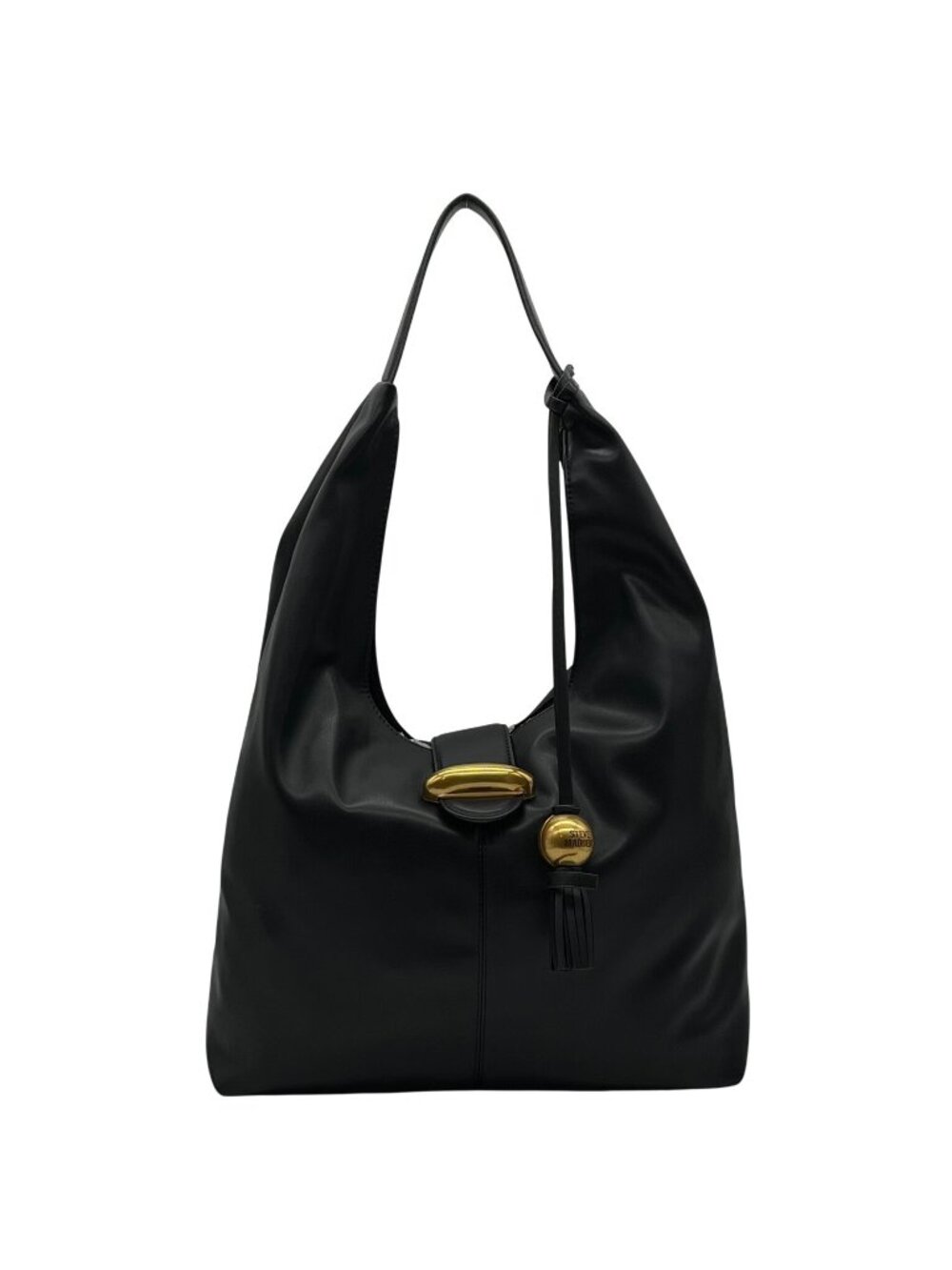Steve Madden Black Faux Leather Bbronwyn Large Hobo Bag
